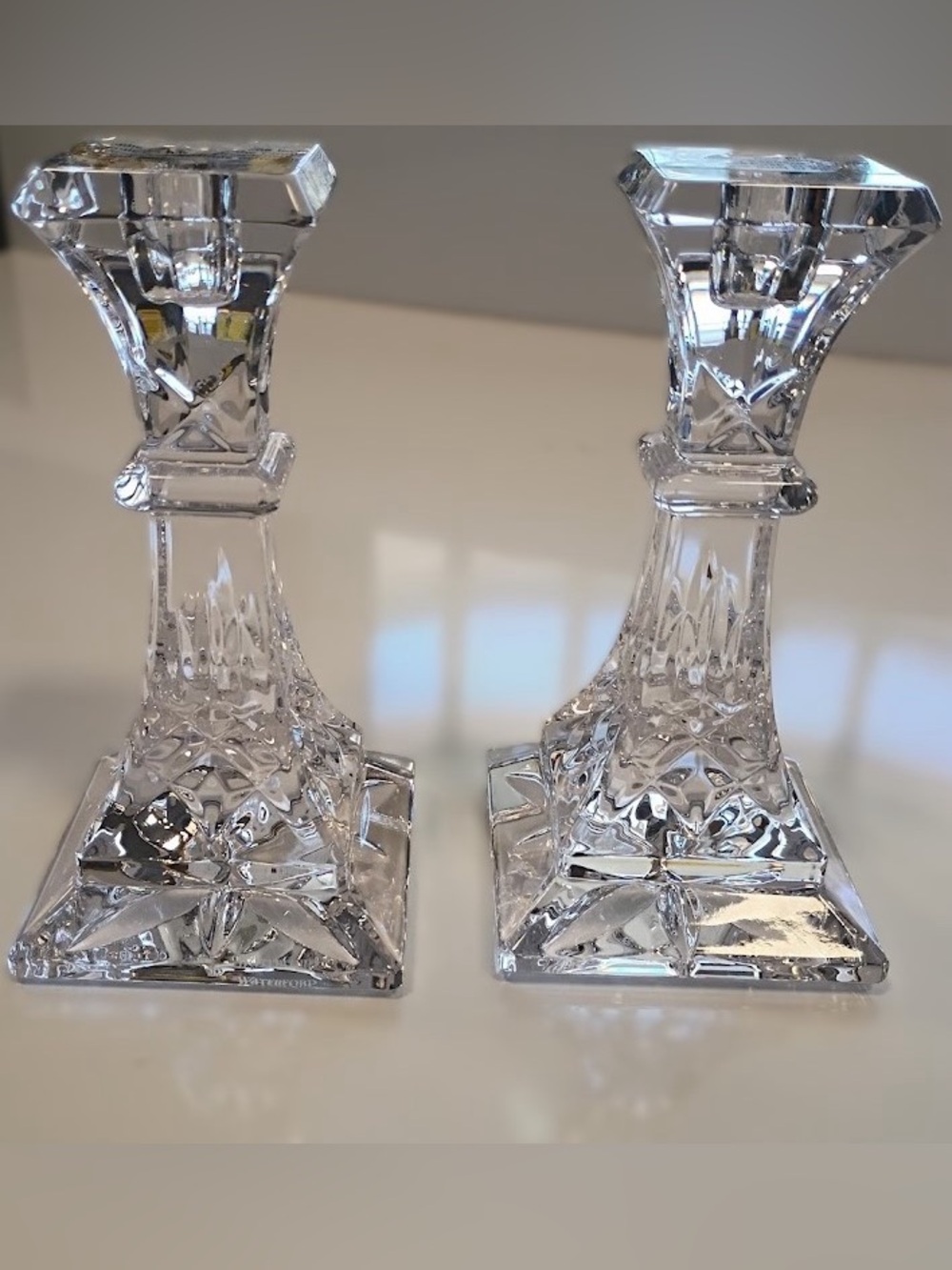 Waterford Crystal Lismore Candlestick Holders, Set of 2, NEW